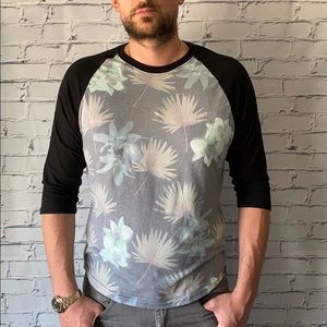 Tropical Print Baseball tee